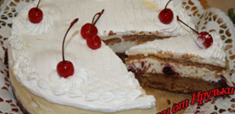 Торт Восторг с вишней, шоколадом и массой эстерхазе