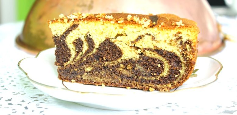 Безглютеновый пирог «Зебра» с черемуховой мукой