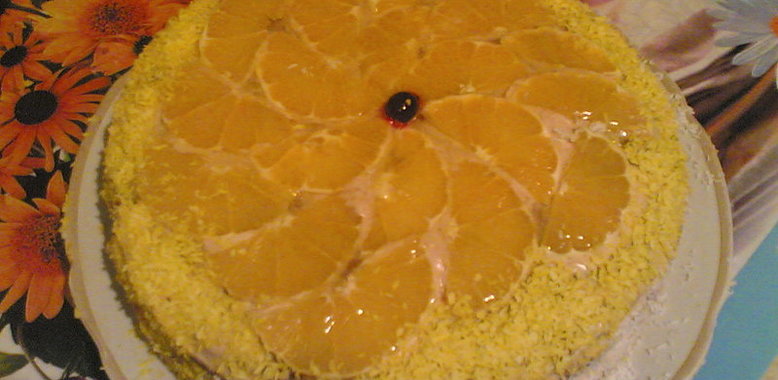 Торт с абрикосами и апельсинами