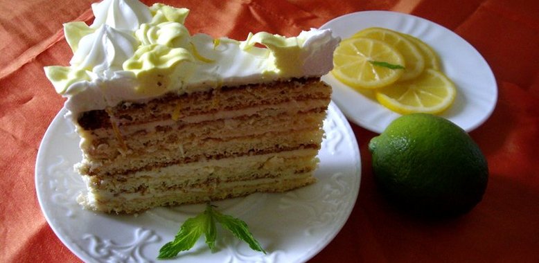 Лимонный торт с масляным кремом