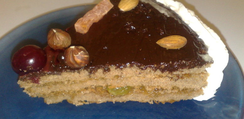 Медово- шоколадный тортик (быстрый)